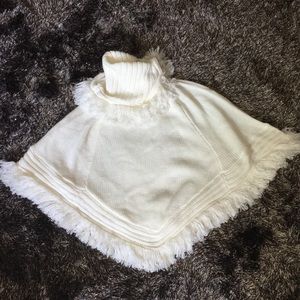 Cream white girls poncho